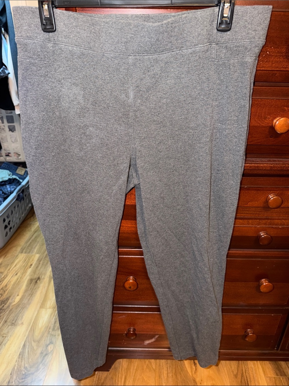 Talbots Heather Gray Straight-Leg Knit Pants
